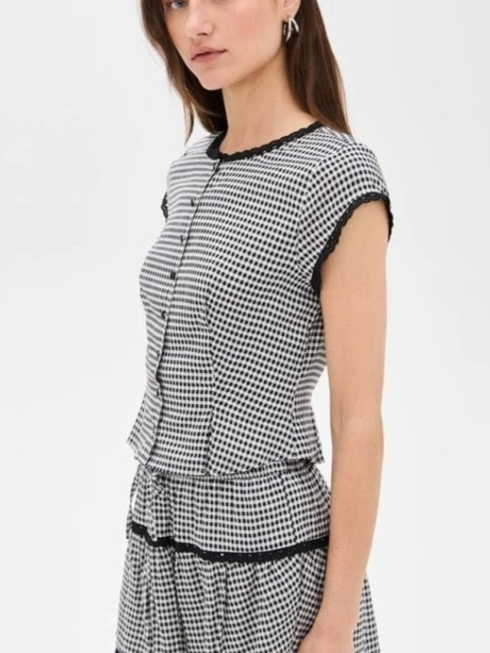 Reformation Valetta Two Piece In Remy Check - Size 6 - Picture 4 of 12